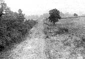View from the overbridge adjacent to the future Aston Cantlow Halt showing the bare trackbed