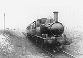 GWR Collett class 48xx 0-4-2T engine No 4801 with an auto trailer approaches Aston Cantlow Halt