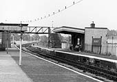 Close up showing Bearley station's down platform and the station sign which has been changed to read just Bearley
