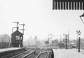 Close up showing Bearley East signal box at the Stratford upon Avon end of the original station