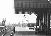 Close up showing the sidings in the distance and the mineral wagons adjacent to the goods shed
