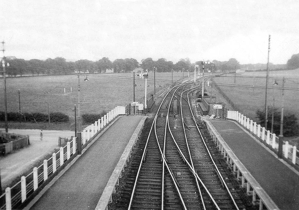 View from the new passenger footbridge looking along the new platform extensions towards Hatton