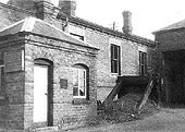 Rear elevation of main station building showing the original weighbridge office and part of goods shed