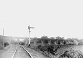 View of the line to Great Alne from Bearley and the Edstone Aqueduct and the Bearley distant signal on the right