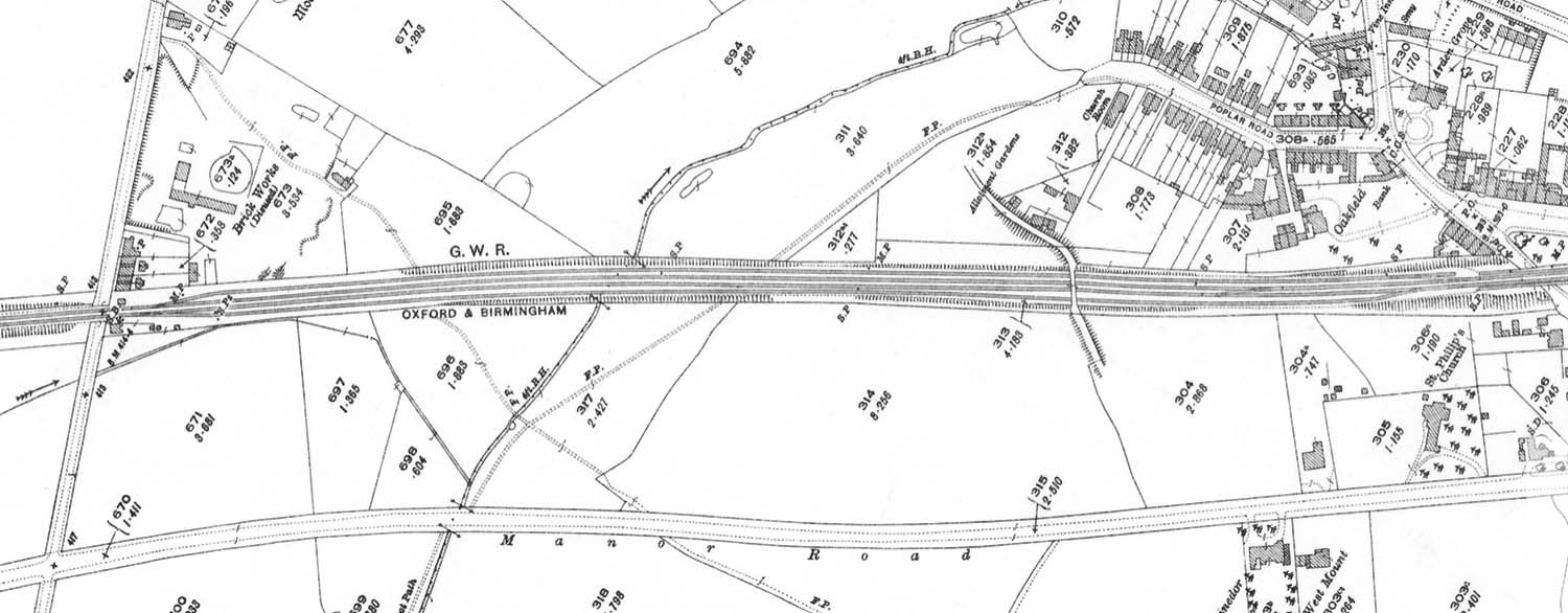 A 1923 25 Inch to the Mile Ordnance Survey Map showing Bentley Crossing and the outskirts of Knowle & Dorridge station