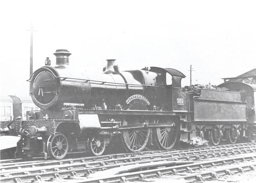 GWR 4-4-0 County class No 3819 'County of Salop' is seen shunting coaching stock before returning at the head of the 4 10pm to Bristol and Weston Supermare service