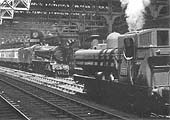 Ex-GWR 4-6-0 County class No 1022 'County of Northampton' is seen arriving with the 9 20am Birkenhead Woodside to Bournemouth West express on 17th June 1957