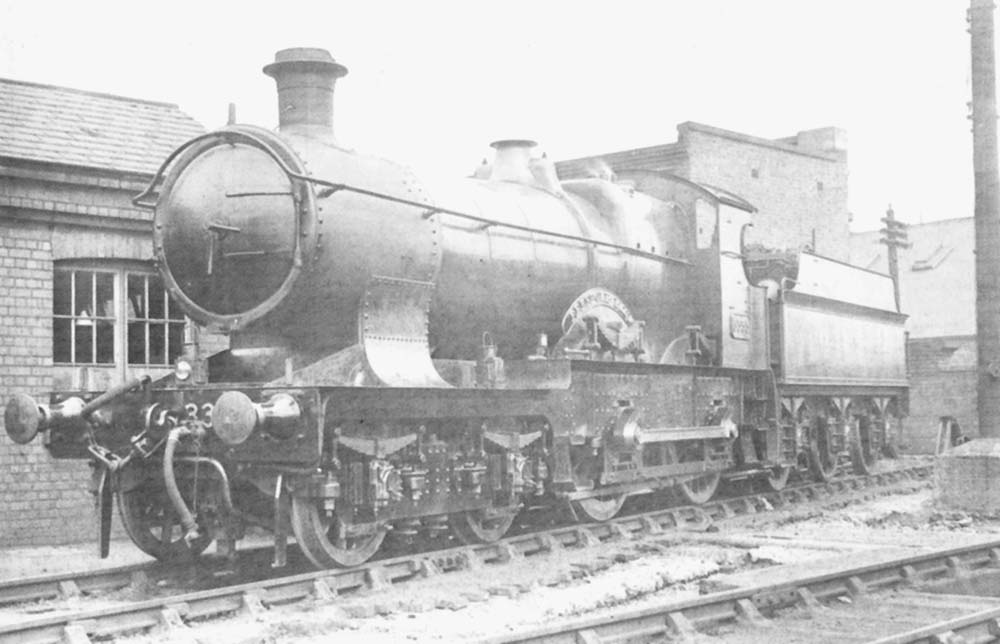 Great Western Railway 33xx (Bulldog) class 4-4-0 No. 3353 'Pershore Plum' in the New Sidings adjacent to the turntable in 1932