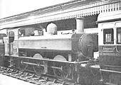 GWR 0-6-0PT No 6422 on the Dudley Dodger auto-train in No 4 bay platform at Snow Hill station in 1936