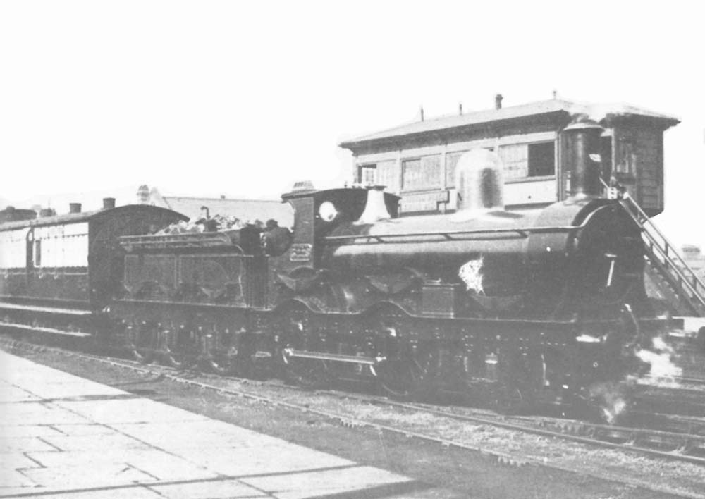 Great Western Railway ‘3226’ class 2-4-0 No 3226 passing the original Birmingham North Signal box with an up suburban passenger train