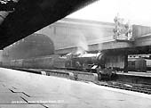 An unidentified GWR 2-6-0 43xx class locomotive on an ordinary passenger train waiting at platform No 5
