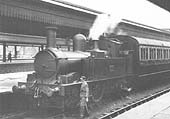 Great Western Railway 0-4-2T 517 class No 517 in bay platform No 4 with the Dudley Dodger circa 1926