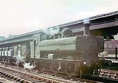 Ex-GWR 57xx class 0-6-0PT No 3625 with a stopping freight train passing through Snow Hill on 9th June 1965