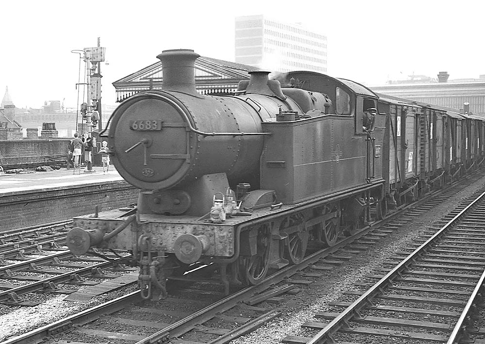 Ex-GWR 0-6-2T 56xx class No 6683 is seen at the head of a Type 9 train at Snow Hill station on 3rd September 1962