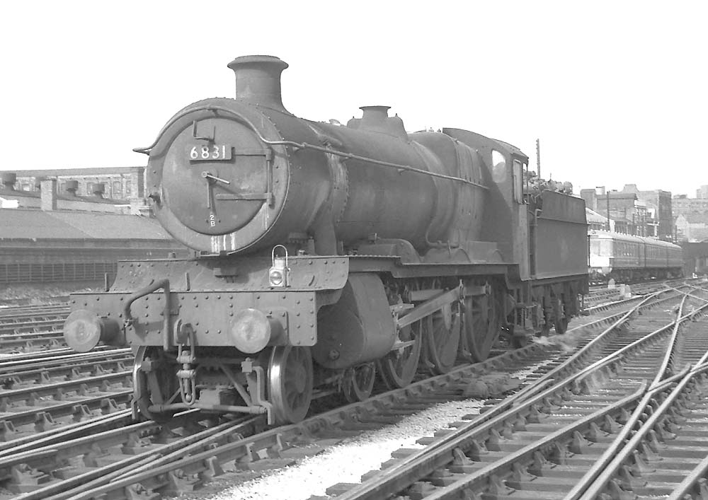 Ex-GWR 4-6-0 No 6831 'Bearley Grange' approaches Snow Hill light engine on 18th September 1965