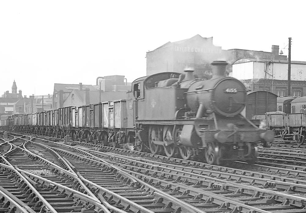 Ex-GWR 2-6-2T 5101 class No 4155 passes through Snow Hill station on an up working on 17th April 1964