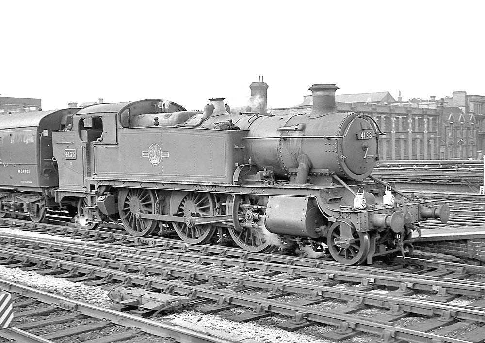 Ex-GWR 2-6-2T 1501 class No 4133 brings empty stock into Birmingham Snow Hill station on 2nd September 1963