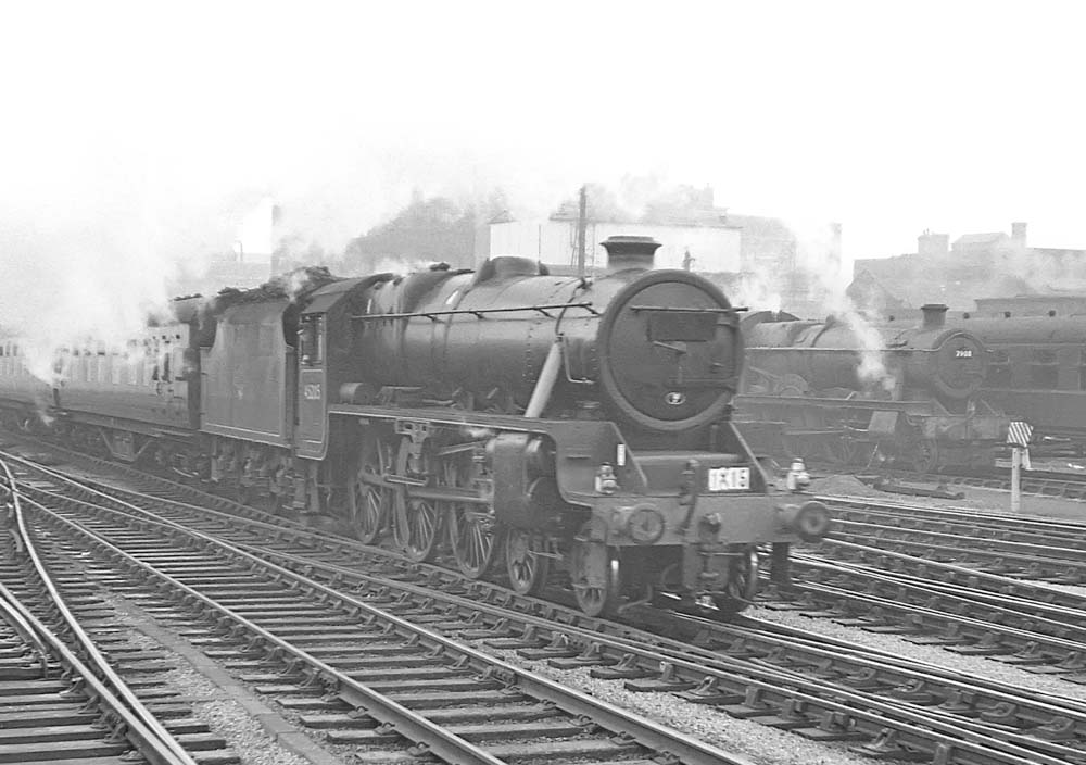 Ex-LMS 4-6-0 'Black 5' No 45205 enters Snow Hill station at the head of an up express on 15th February 1964