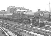 Ex-GWR 4-6-0 4073 class No 5026 'Criccieth Castle' is seen on the up Pines Express at Snow Hill station on 29th September 1962