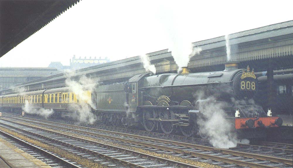 Ex-GWR 4-6-0 No 6004 'King George III' waits to depart with the down Inter City service to Wolverhampton Low Level