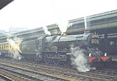 Ex-GWR 4-6-0 No 6004 'King George III' depars with the down Inter City service to Wolverhampton Low Level