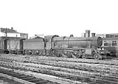 Ex-GWR 4-6-0 6959 class No 6970 'Whaddon Hall' enters Snow Hill station with a Type 3 working on 23rd November 1963