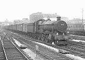 Ex-GWR 4-6-0 No 6964 'Thornbridge Hall' hurries through Snow Hill station with an up Type 3 working