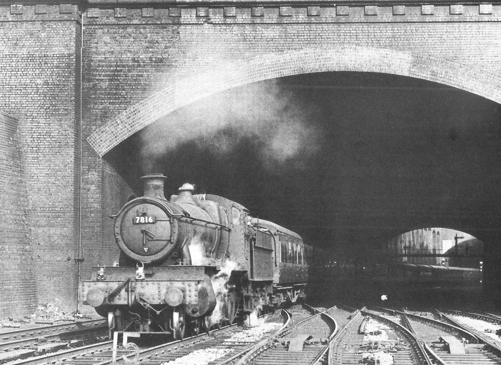 Ex-Great Western Railway 4-6-0 78xx (Manor) class No 7816 'Frilsham Manor' with a long train of empty stock