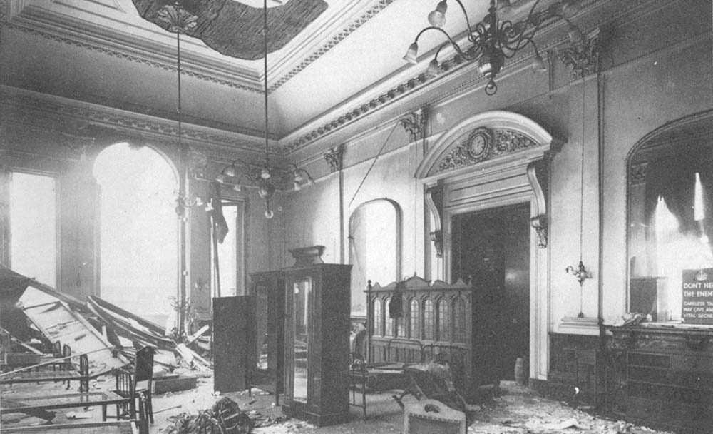 View of the former restaurant in the Great Western Hotel which was used as a casuality clearing station on the morning after 20th November 1940