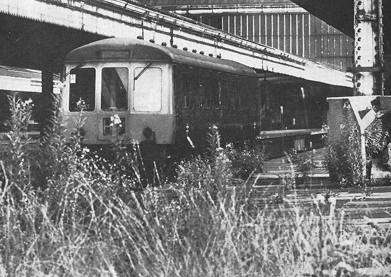 View of the 5 48pm to Wolverhampton Low Level local passenger service is seen standing at Platform 4 in a very dilapidated Snow Hill station