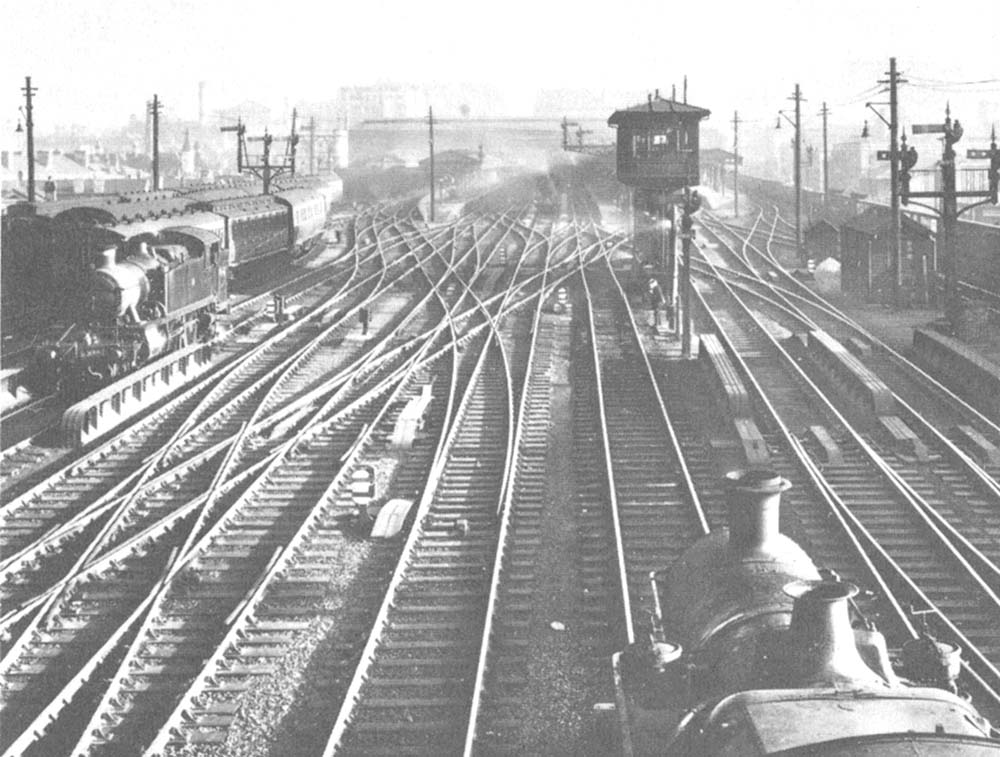Looking South towards Snow Hill station's North Signal Box which shows the track work in the northern approach to the station