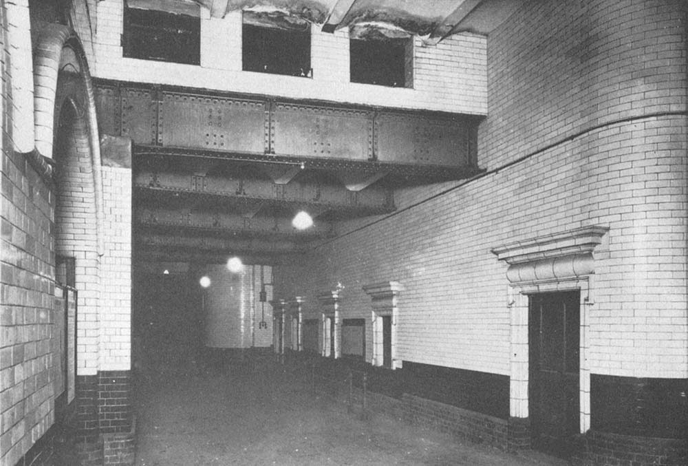 View of the underpass which passed under the full width of Snow Hill station leading to Great Charles Street booking offices