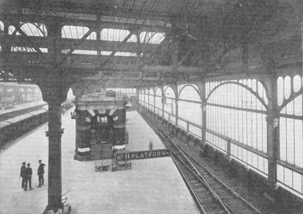 Another official view of Snow Hill station showing the buildings situated between Platforms 7 and 11 shortly after opening