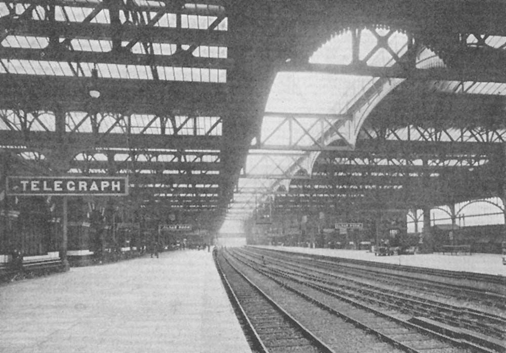 Another official view of Snow Hill station's main up platform taken from the Wolverhampton end of Platform 7 shortly after opening