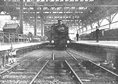 The sector table at the south end of bay platforms Nos 3 and 4 at Snow Hill Station with GWR class 2-6-2T No 3907