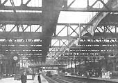 A view of Snow Hill station looking south towards Snow Hill Tunnel with most of the roof erected