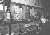 Signalman carries out operations to set the route of an up train at Birmingham North Signal Box