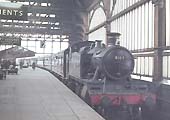 Ex-GWR 5101 class 2-6-2T No 8109 in unlined black British Railways livery at Platform 12 on 16th April 1963