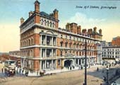 Hand coloured Postcard showing the newly constructed Snow Hill Station and Hotel circa 1900