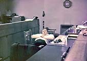Bill Wright asleep at 5am in the Control Office covering the Engine Control and the Relief Guards & Locomens desks