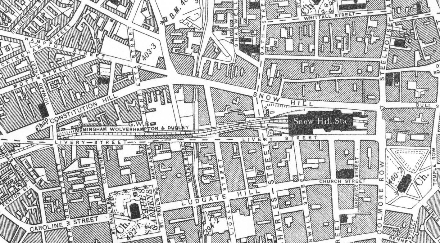 A 1903 Ordnance Survey Map published in 1905 showing the layout of the second station just prior to demolition