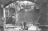 Bomb damage on the carriage drive off Livery Street at Snow Hill Station on Thursday 10th April 1941