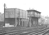 Close up of the original signal box showing the main support columns and the ducting for the electrical control cables operating the points and signals