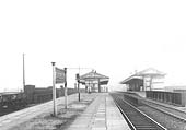 Looking to Tyseley along the down main island platform with Coventry Road bridge girders in the near distance