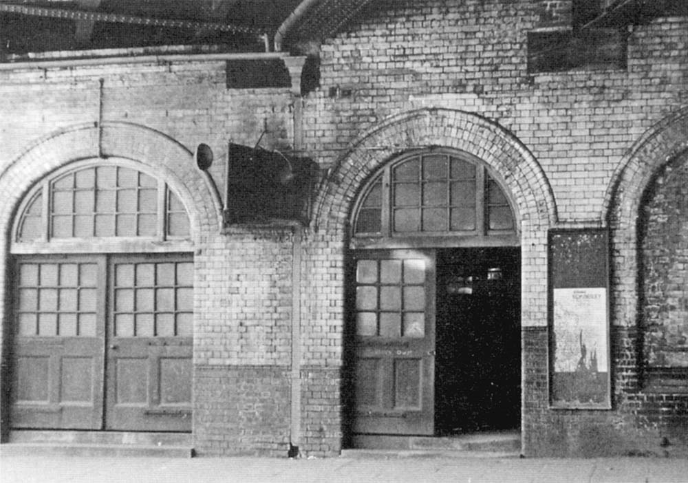 View of the entrance to the second Bordesley passenger station which was located beneath the Coventry Road bridge with steps leading to the platforms above