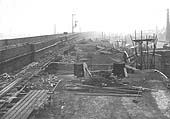 View along the top of the new viaduct extension from the future Moor Street station throat towards Bordesley