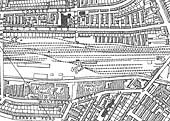 A 1945 Map of Bordesley showing Bordesley Junction, extensive exchange sidings and goods yard and shed