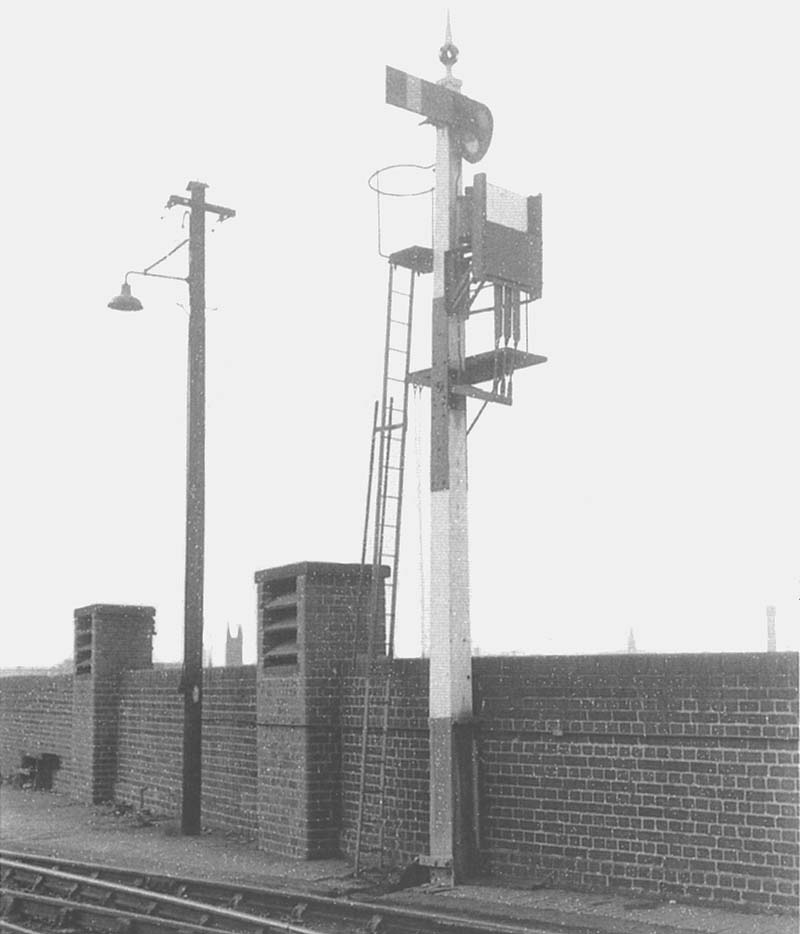 The exit signal for Moor Street Goods yard and the two air vents for the stable block located below