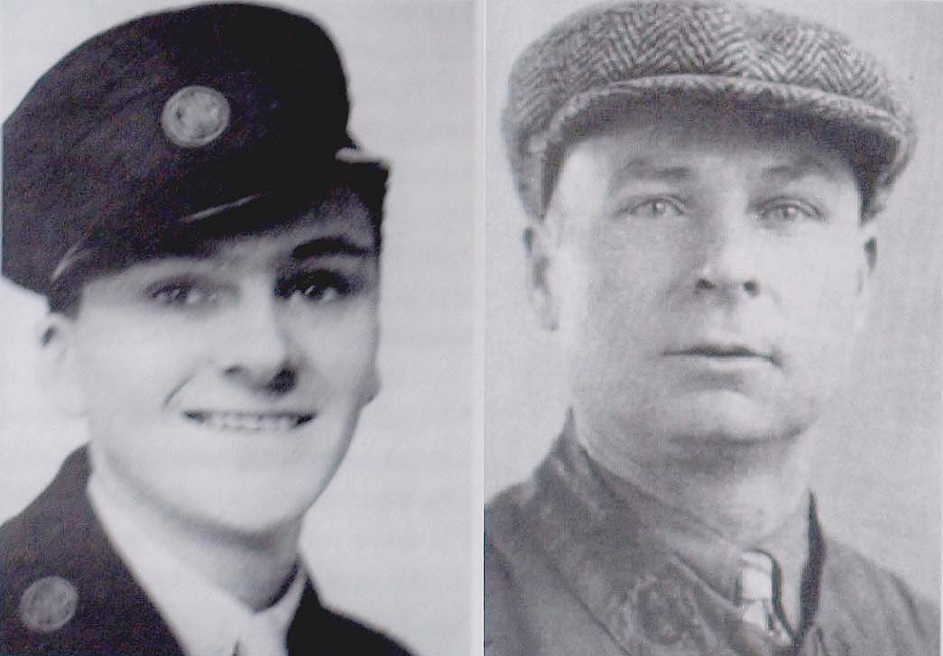 Engine Cleaner, Peter Frederick Smout and Examiner, Frederick Francis (Sexton) Blake honoured for bravery with the George Cross