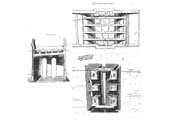 Three original drawing extracts showing Bordesley Viaduct's vaults in both section and plan